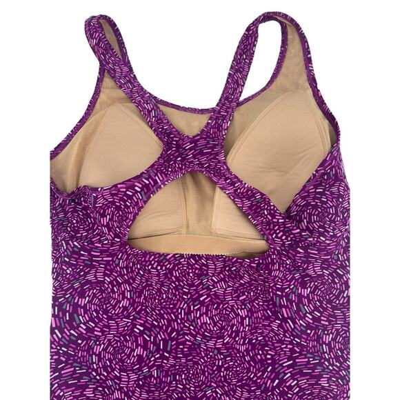 L.L. Bean Purple One Piece Swimsuit UPF 50+ Sun Protection Women's Size 14 Reg - Picture 5 of 9